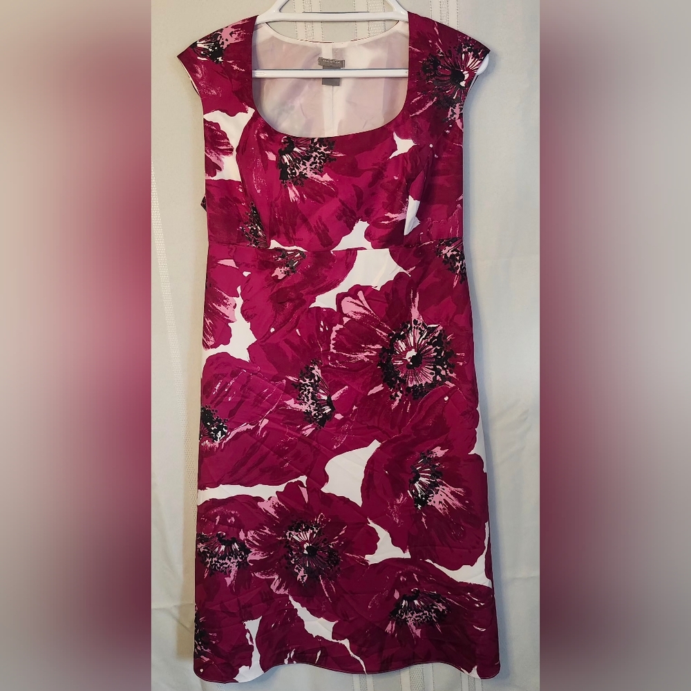 Ann Taylor Fuchsia Floral Midi Dress